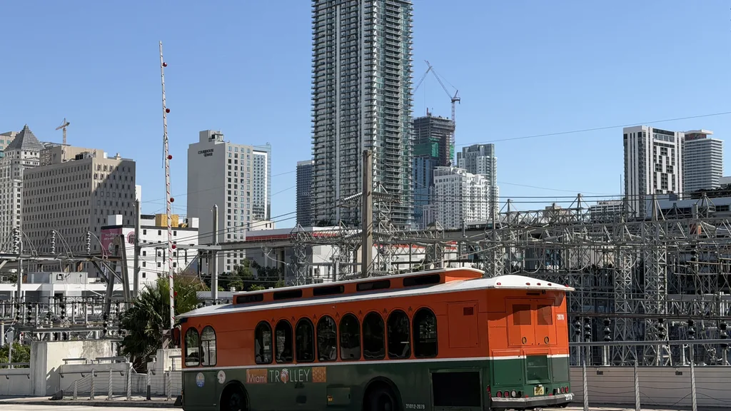 Free Miami Trolley in downtown Miami