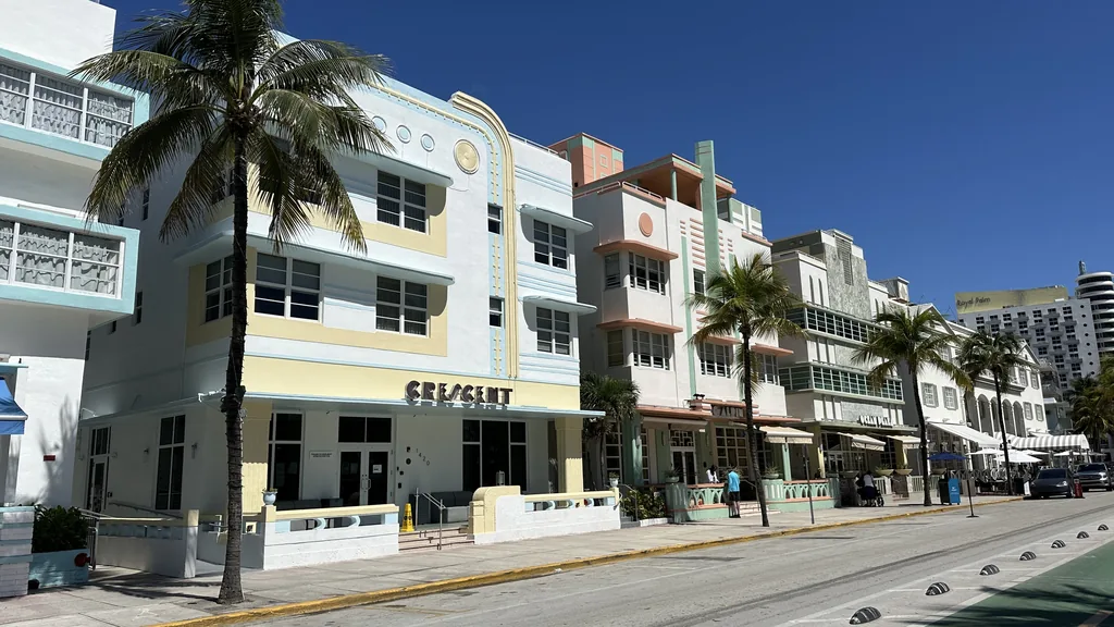 View of Ocean Drive Art Deco, Miami